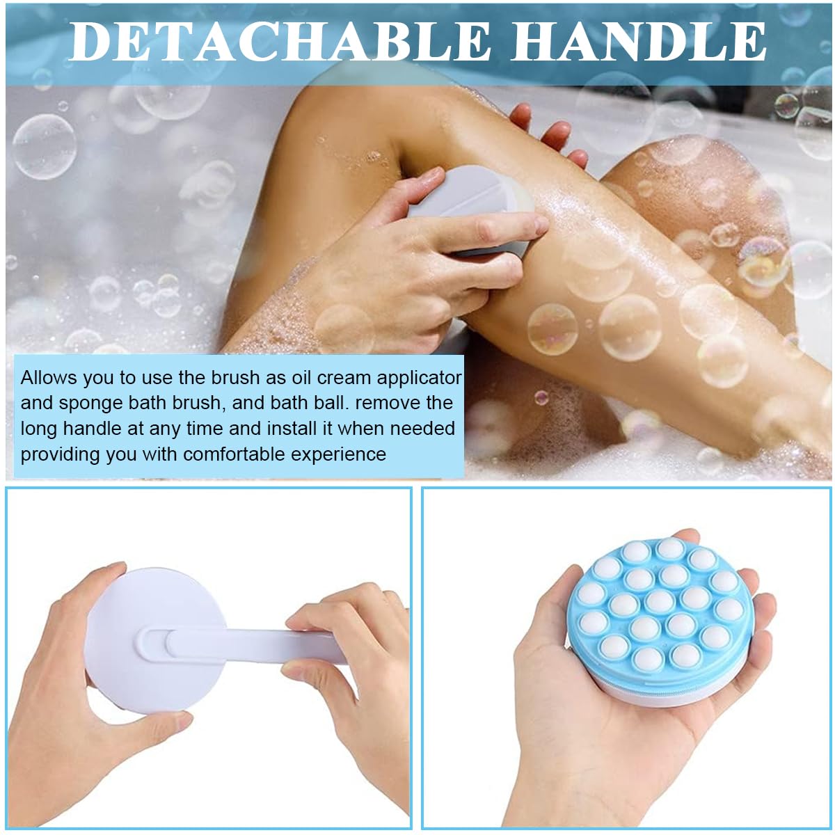 MAYCREATE® Back Lotion Applicator and Massager, Handheld Long Handled Easy Reach Roll-On for Sunscreen, Cream, Shower Gel on Back, Legs and Feet Massaging Tool MAYCREATE® Back Lotion Applicator and Massager, Handheld Long Handled Easy Reach Roll-On for Sunscreen, Cream, Shower Gel on Back, Legs and Feet Massaging Tool